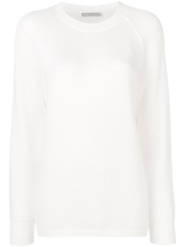Vince Longline Round Neck Sweater - White