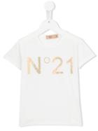 No21 Kids Logo Print T-shirt, Girl's, Size: 11 Yrs, White