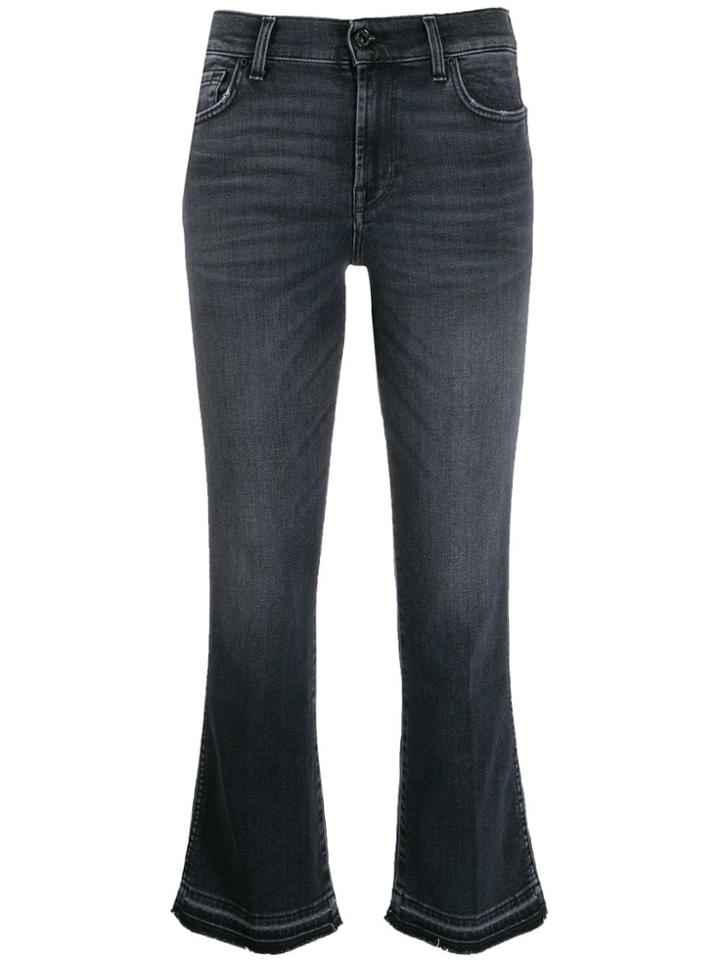 7 For All Mankind Cropped Bootleg Jeans - Black