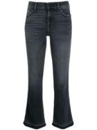 7 For All Mankind Cropped Bootleg Jeans - Black