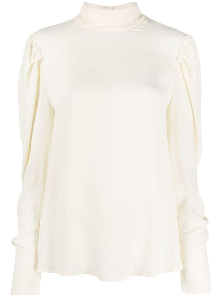 Tela Funnel-neck Blouse - White