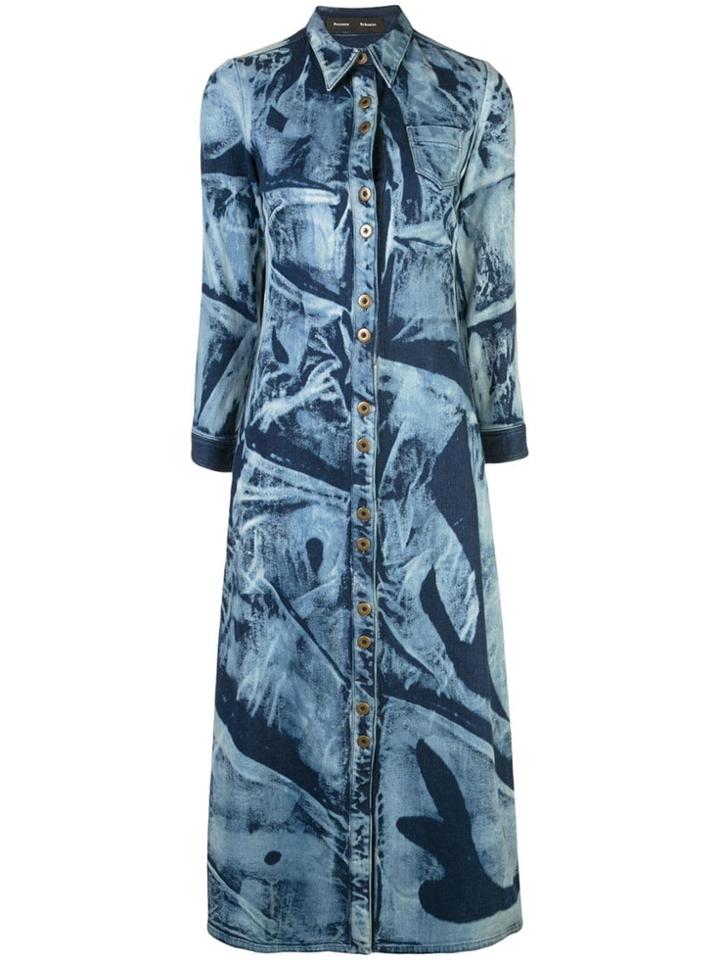 Proenza Schouler Bleached Denim Shirt Dress - Blue