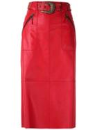 Nk Mestico Ruth Leather Skirt - Red