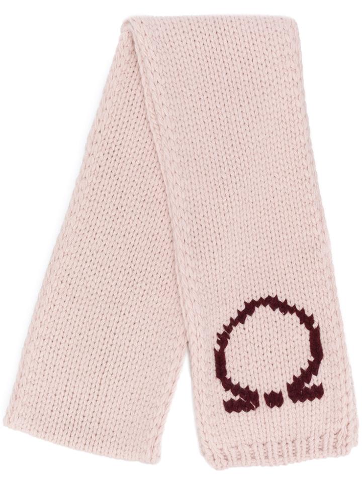 Salvatore Ferragamo Gancio Knit Scarf - Pink & Purple