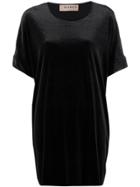Blanca Velvet T-shirt Dress - Black