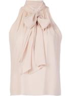 Alice+olivia Bow Tie Blouse, Women's, Size: Small, Nude/neutrals, Silk/polyester/spandex/elastane