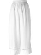 P.a.r.o.s.h. Wide-leg Trousers, Women's, White, Silk
