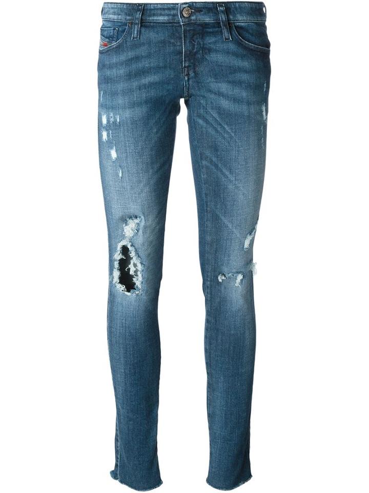 Diesel Skinzee-low Jeans, Women's, Size: 28, Blue, Cotton/polyester/spandex/elastane