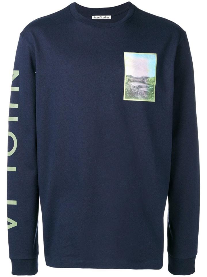 Acne Studios Printed Long Sleeve T-shirt - Blue