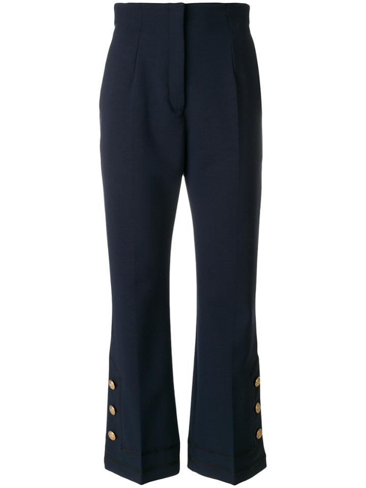 Alberta Ferretti Sailor Style Cropped Trousers - Blue