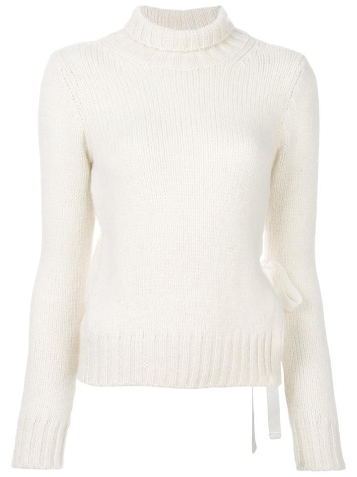 Dondup - Knotted Side Jumper - Women - Polyamide/alpaca/merino - Xs, White, Polyamide/alpaca/merino