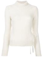 Dondup - Knotted Side Jumper - Women - Polyamide/alpaca/merino - Xs, White, Polyamide/alpaca/merino