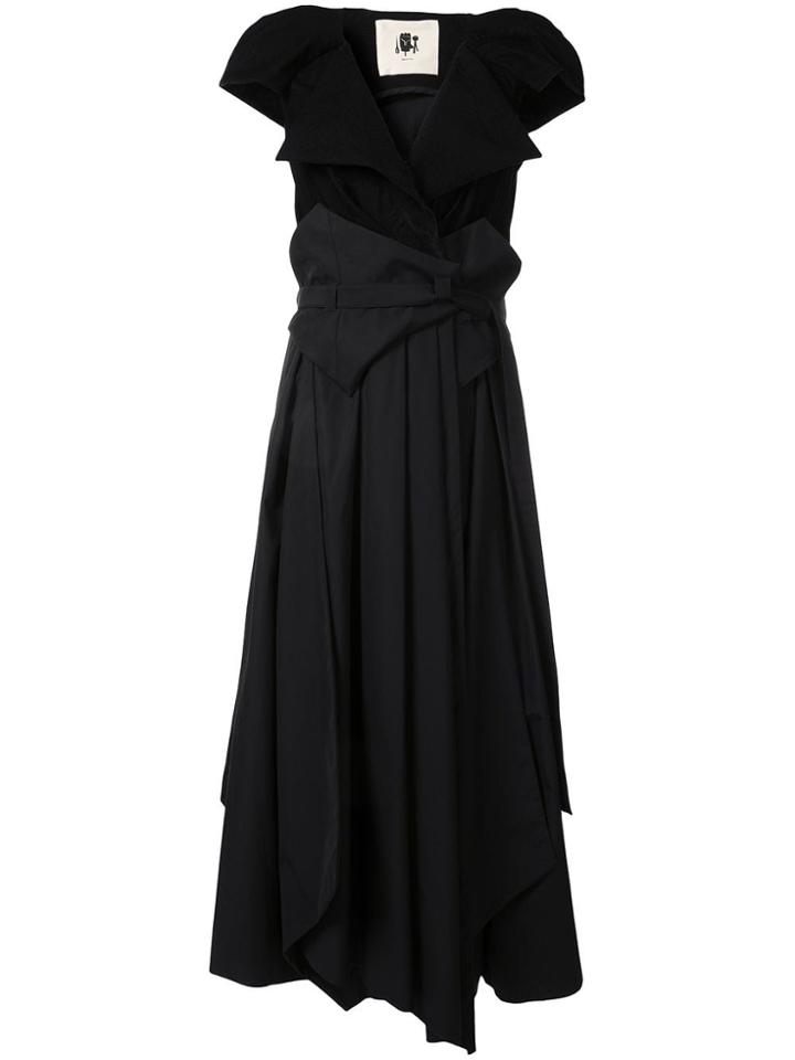 Aganovich Belted Layered Dress - Black