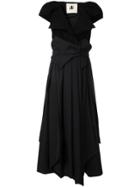 Aganovich Belted Layered Dress - Black