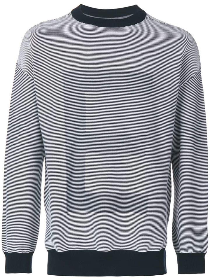 Emporio Armani Striped Jumper - Blue