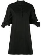 Victoria Victoria Beckham - Tie Knot Sleeves Dress - Women - Cotton - 40, Black, Cotton