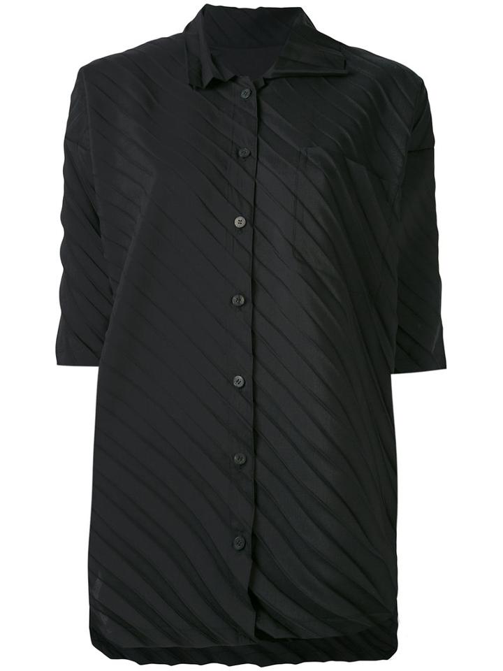 Issey Miyake Cauliflower - Pleated Shirt - Women - Polyester - One Size, Black, Polyester