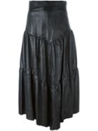 Saint Laurent Long Leather Skirt