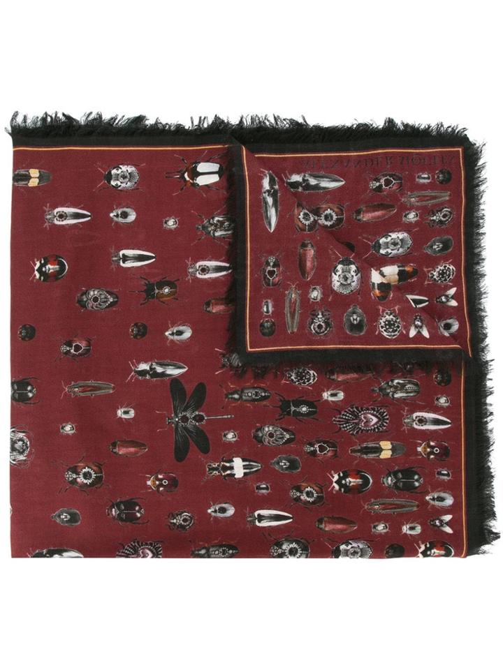 Alexander Mcqueen Bug Scarf - Red