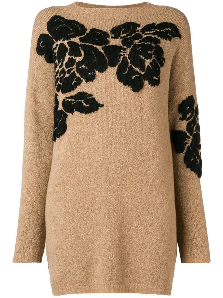 Twin-set Floral Patterned Jumper - Black