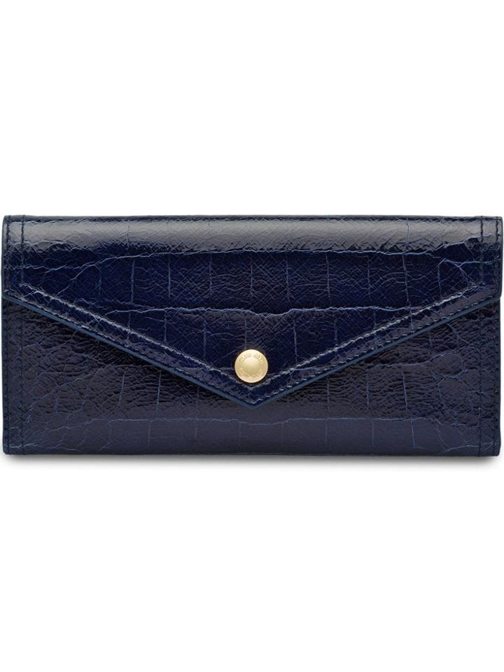 Miu Miu Cocco Lux Wallet - Blue