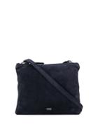 Closed Suede Crossbody Bag - Blue