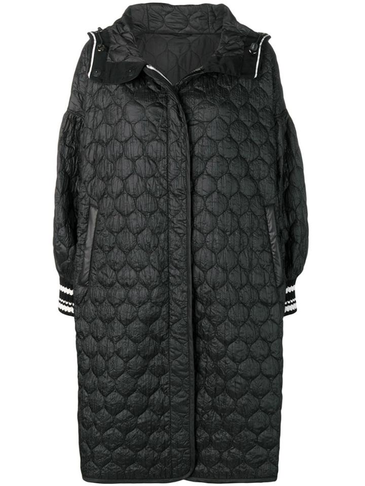 Ermanno Scervino Quilted Geometric Patterned Coat - Black