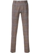 Etro Checked Button Trousers - Brown