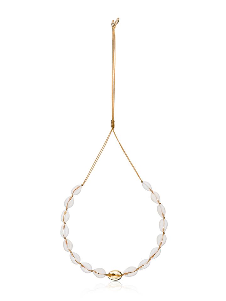 Tohum Large Puka Natural Shell Necklace - White