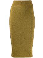 Forte Forte Metallic Finish Knitted Pencil Skirt - Gold