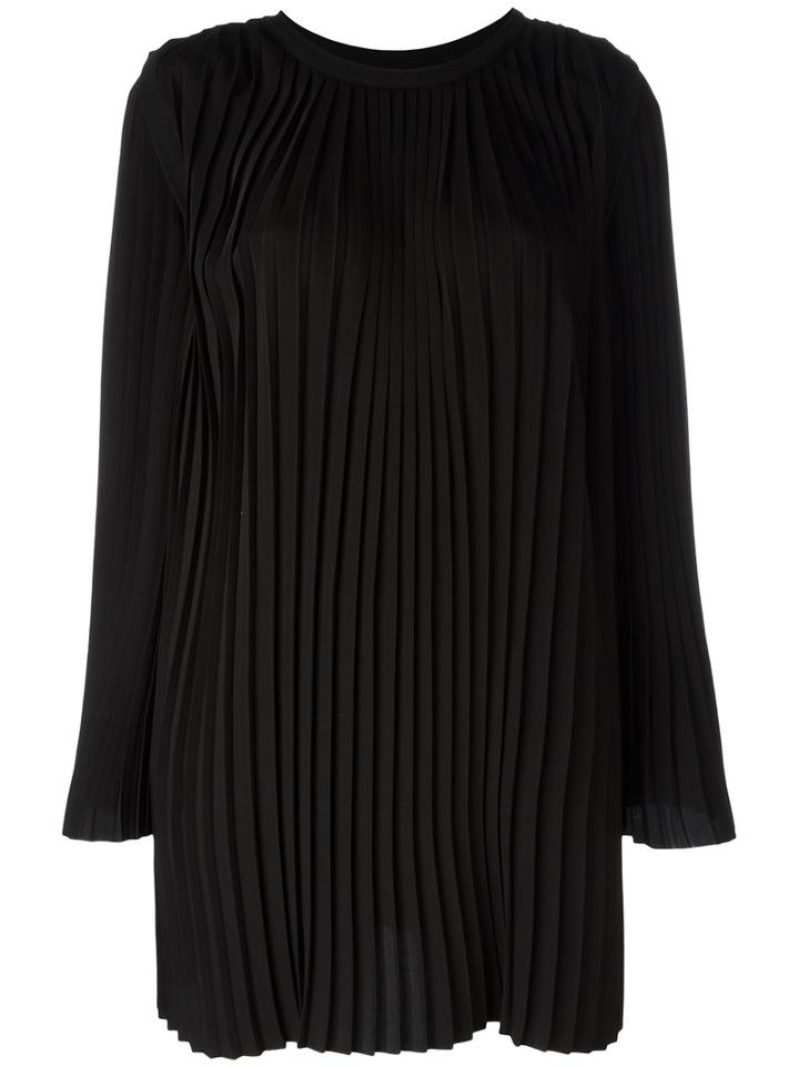 Mm6 Maison Margiela Pleated Dress, Women's, Size: 42, Black, Polyester/spandex/elastane/cotton