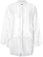 Sally Lapointe Stitched Sequins Shirt - White