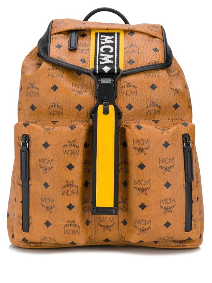 Mcm Logo Backpack - Neutrals