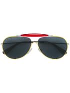 Prada Eyewear Aviator Sunglasses, Men's, Yellow/orange, Metal