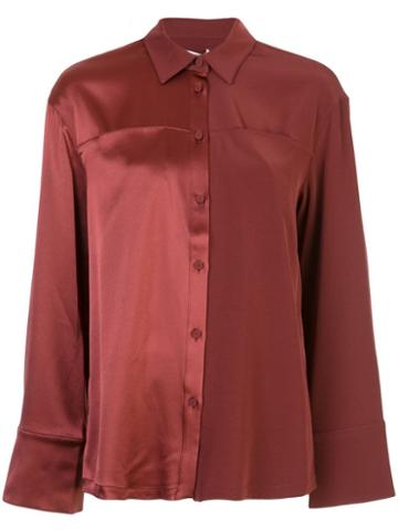 Co Panelled Pyjama Style Shirt - Red