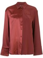 Co Panelled Pyjama Style Shirt - Red