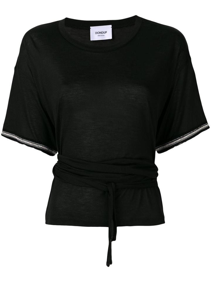 Dondup Embroidered Cuff Belted T-shirt - Black