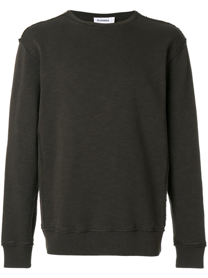 Jil Sander Raw Stitch Crew Neck Sweatshirt - Green