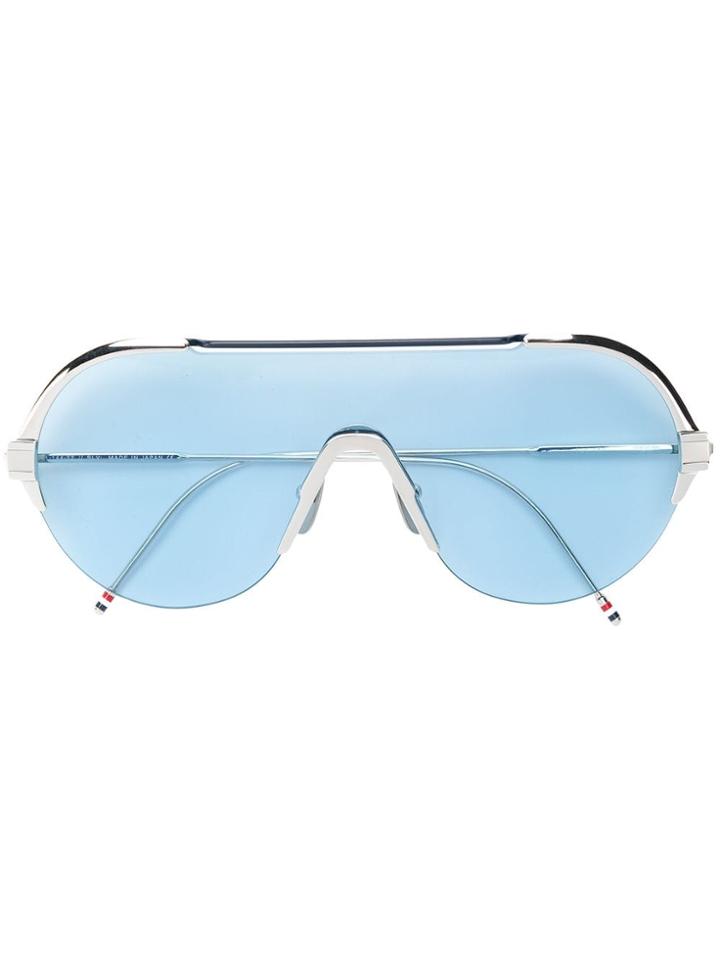 Thom Browne Eyewear Aviator Sunglasses - Silver