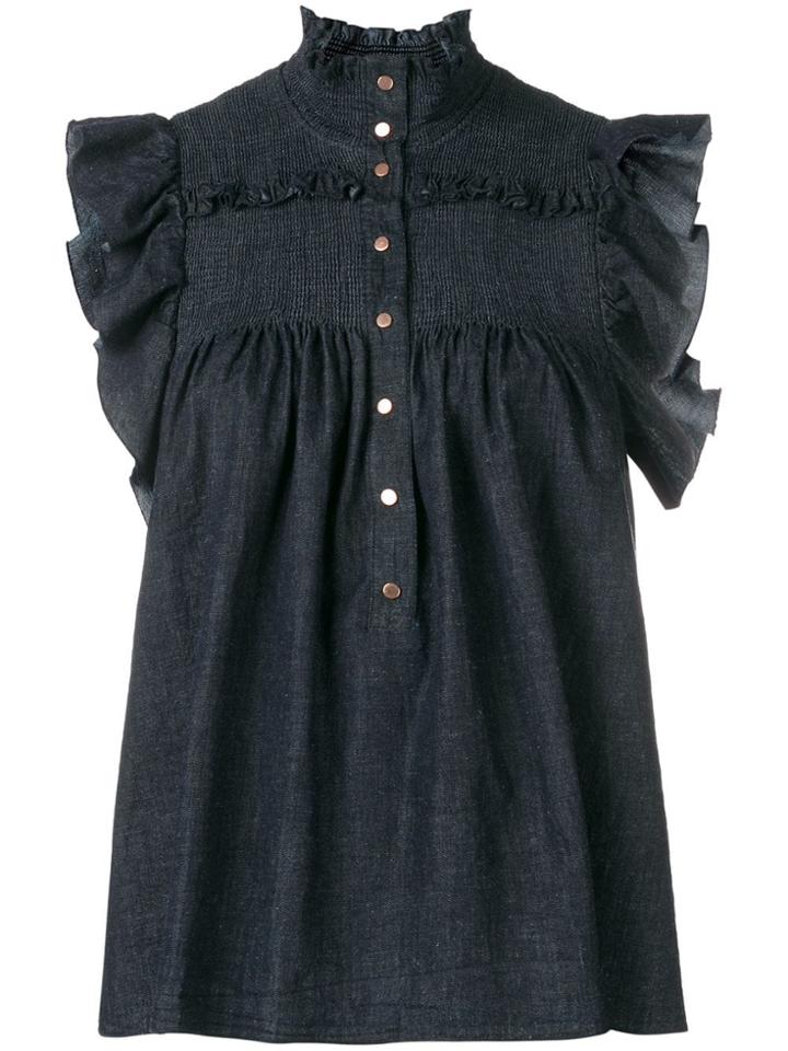 See By Chloé Ruffled Denim Blouse - Blue