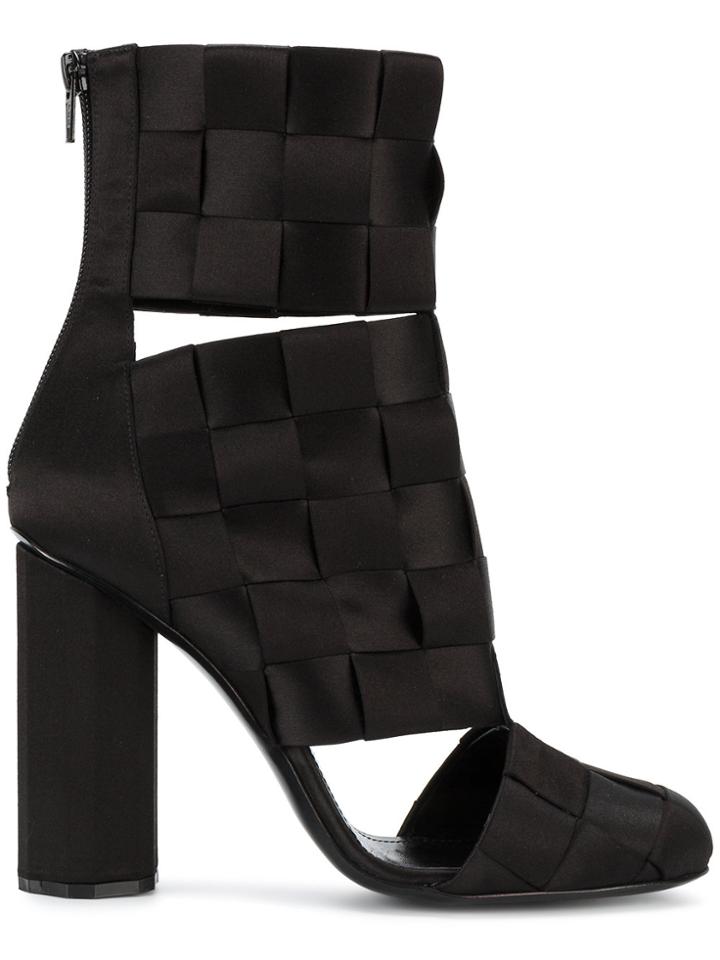 Marco De Vincenzo Woven Satin Boots - Black