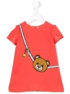 Moschino Kids - Teddy Bear Print Dress - Kids - Polyester/spandex/elastane - 6 Mth, Yellow/orange