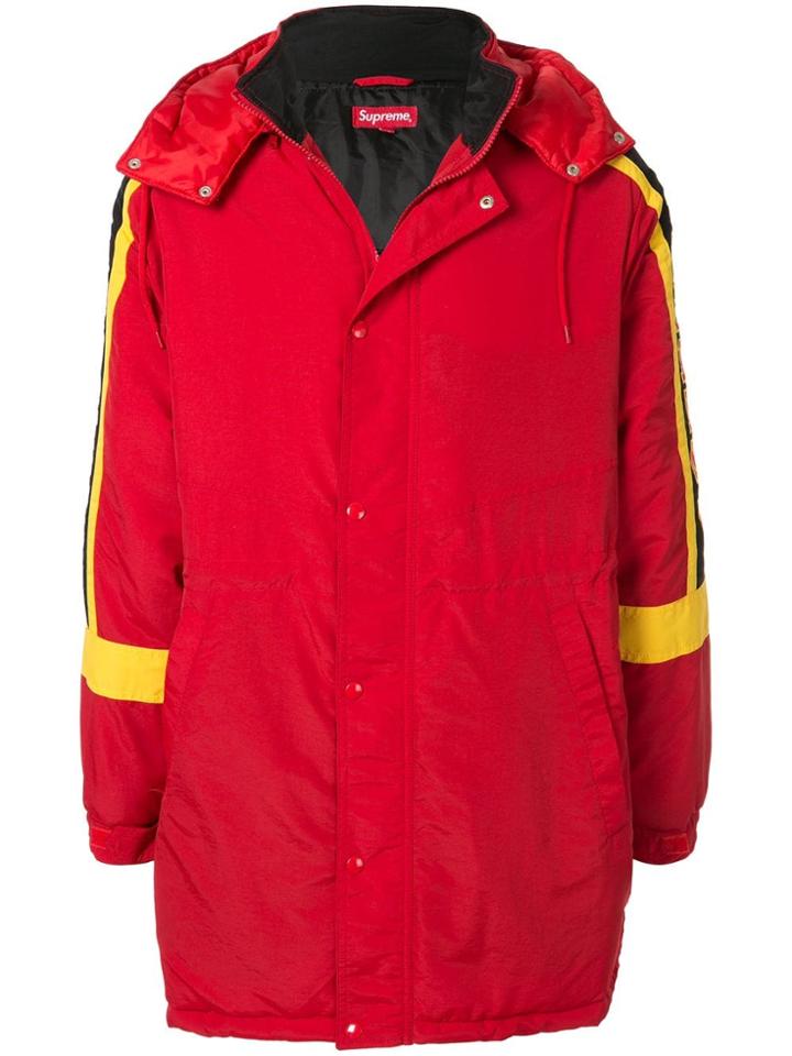 Supreme Logo Sideline Parka Fw18 - Red