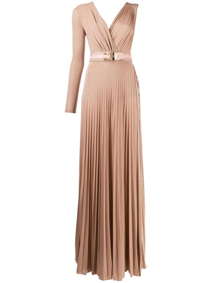 Elisabetta Franchi Asymmetric Maxi Dress - Pink