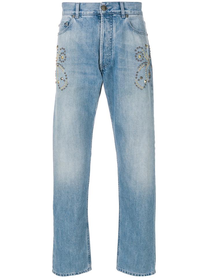 Versace Studded Straight Jeans - Blue