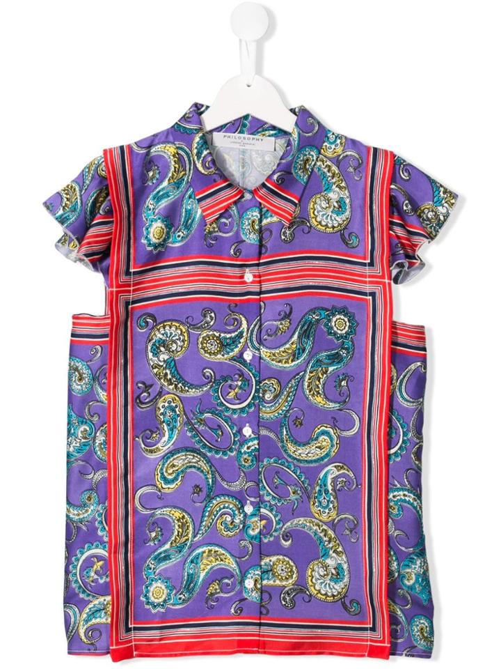 Philosophy Di Lorenzo Serafini Kids Paisley Print Top - Purple