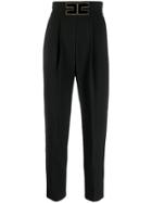 Elisabetta Franchi Logo Patch Trousers - Black