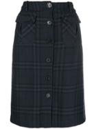 Burberry Vintage 1990's Plaid Straight Skit - Blue