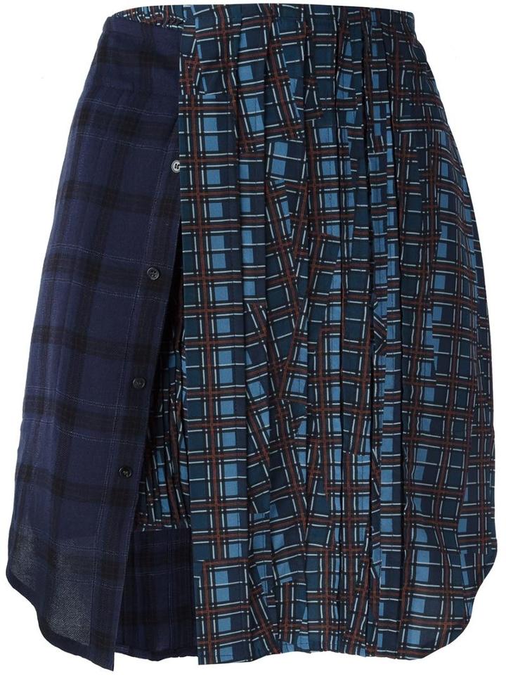 A.f.vandevorst 'school' Skirt, Women's, Size: 40, Blue, Viscose/wool/silk/spandex/elastane