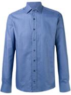 Etro Dots Print Shirt, Men's, Size: 41, Blue, Cotton